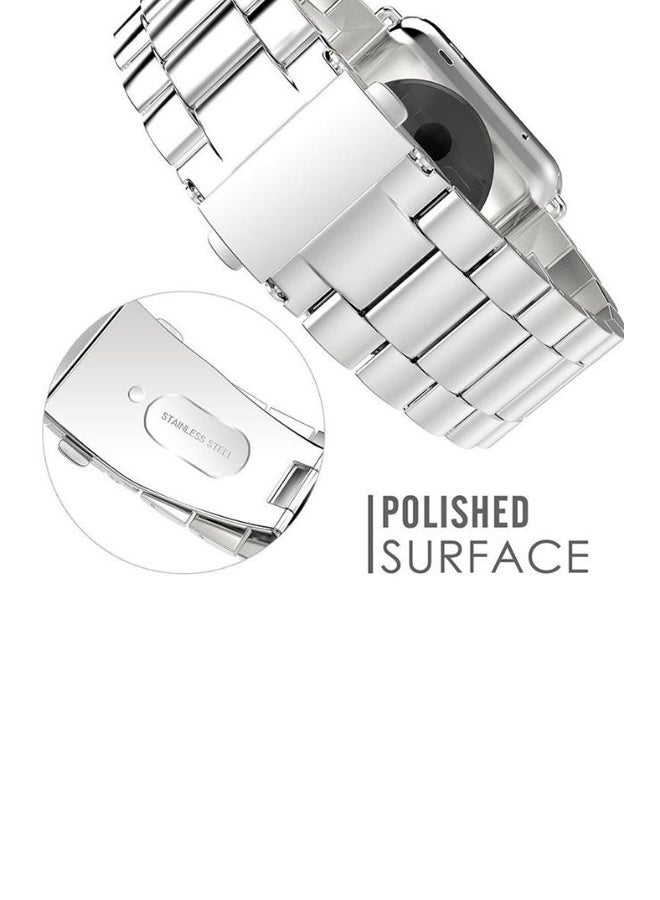 Replacement Band With Screen Protector For Apple Watch Series 3/2/1 Silver - Image 2