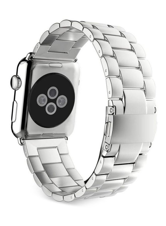 Replacement Band With Screen Protector For Apple Watch Series 3/2/1 Silver - Image 1