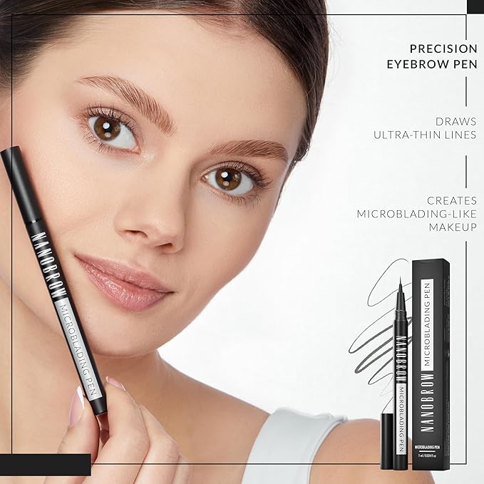 Nanobrow Microblading Pen Enhancing Thickening Eyebrow Filling Brow pen with ultrathin tip Dark Brown - Image 2