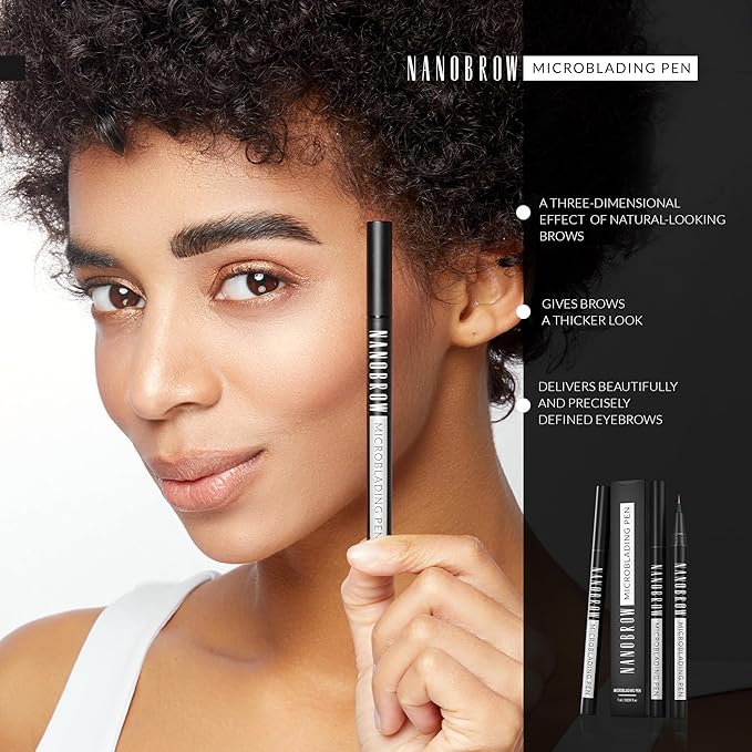 Nanobrow Microblading Pen Enhancing Thickening Eyebrow Filling Brow pen with ultrathin tip Dark Brown - Image 3