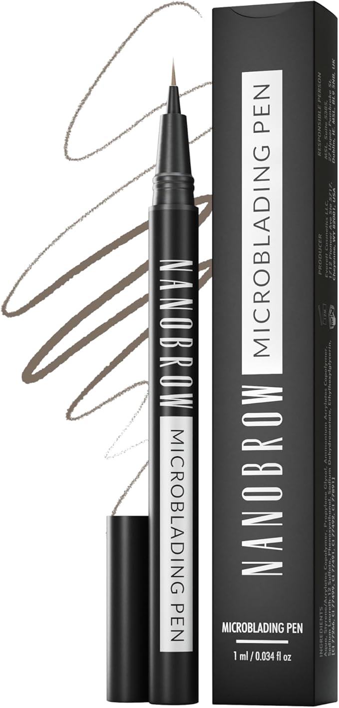 Nanobrow Microblading Pen Enhancing Thickening Eyebrow Filling Brow pen with ultrathin tip Dark Brown - Image 1