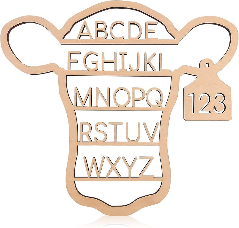 Nichake Western Nursery Wall Decor Neutral Cow Alphabet Wall Art3D Cut ABC Letters SignsBoho Wall Decor for Nursery Bedroom Playroomand Kids Room - Image 1