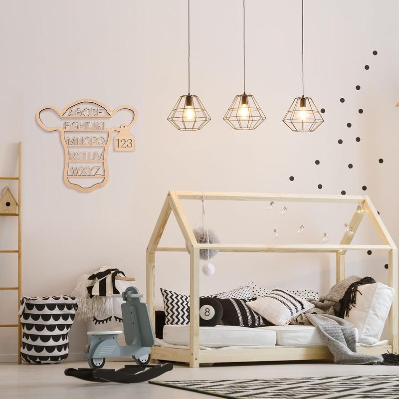 Nichake Western Nursery Wall Decor Neutral Cow Alphabet Wall Art3D Cut ABC Letters SignsBoho Wall Decor for Nursery Bedroom Playroomand Kids Room - Image 2
