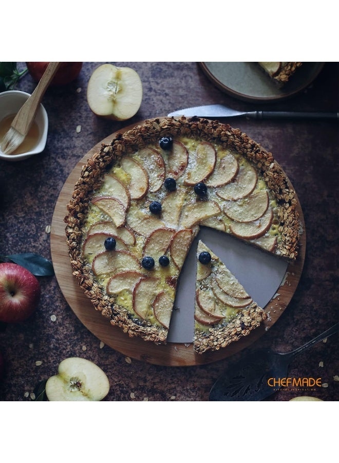 chefmade صينية تارت دائرية 11 بوصة من CHEFMADE مع قاعدة قابلة للإزالة، صينية كيش من الفولاذ الكربوني غير اللاصق للخبز في الفرن (ذهبي شامباني) - Image 4