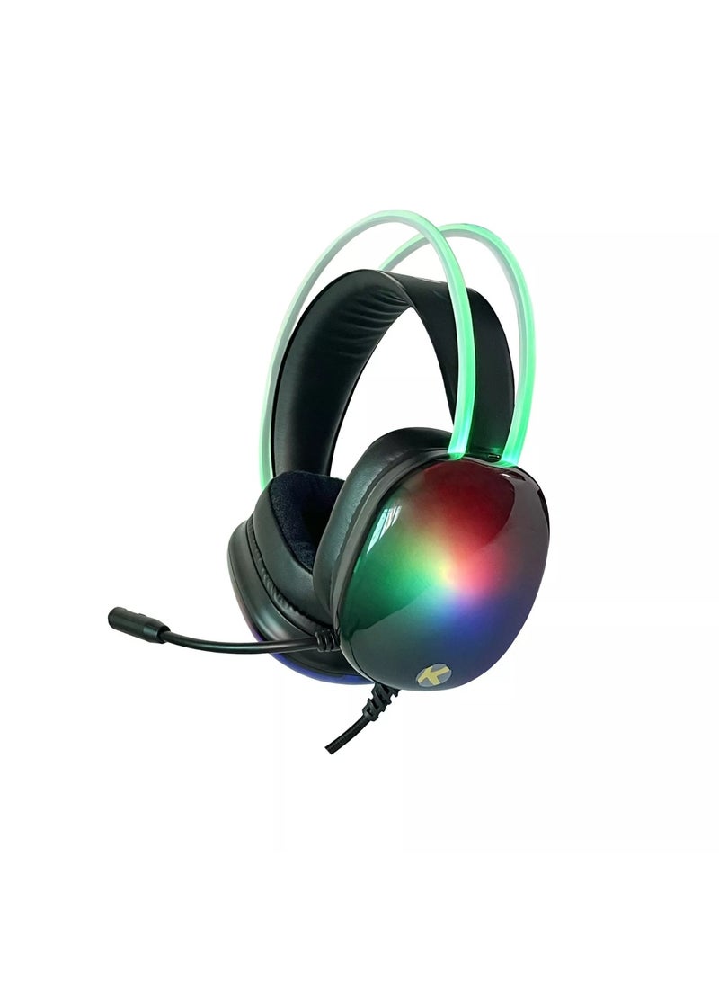 k Gaming KGaming K99 Virtual 7.1 USB Gaming Headset with RGB Lighting and Noise Cancelling Microphone, Black - Image 1