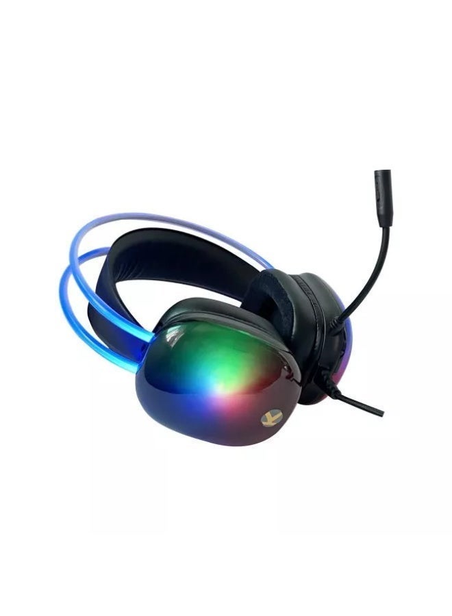 كي قيمنق سماعة ألعاب K Gaming K99 USB بصوت محيطي افتراضي 7.1، إضاءة RGB، ميكروفون بخاصية تقليل الضوضاء، مشغلات 40 مم، وسائد إسفنجية مريحة، USB Plug & Play، متوافقة مع الكمبيوتر وPS5 وPS4 وXbox واللابتوب – أسود - Image 2