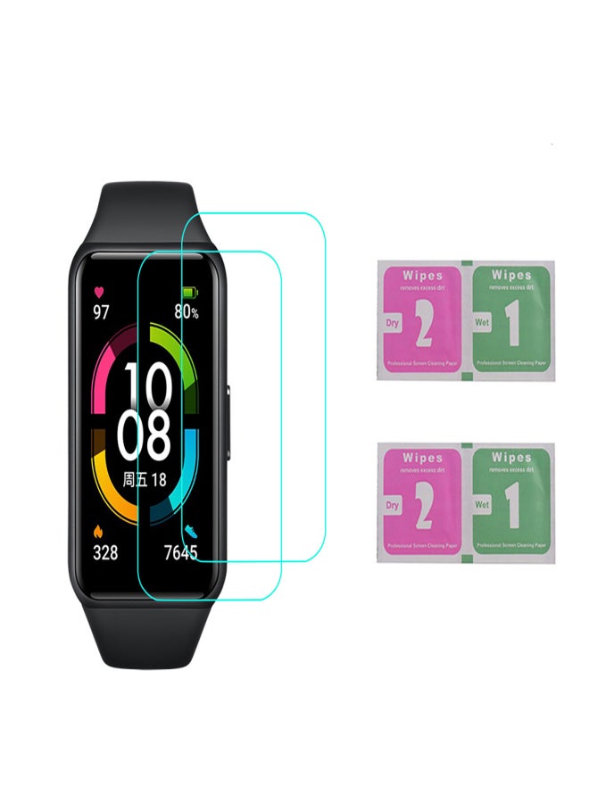 Smart Watch Screen Protector Anti-Scratch Soft Film Ultra-Thin Smart Wristband Protector High Transparency Cover Replacement for HONOR Band 6 (2 Packs) - Image 1