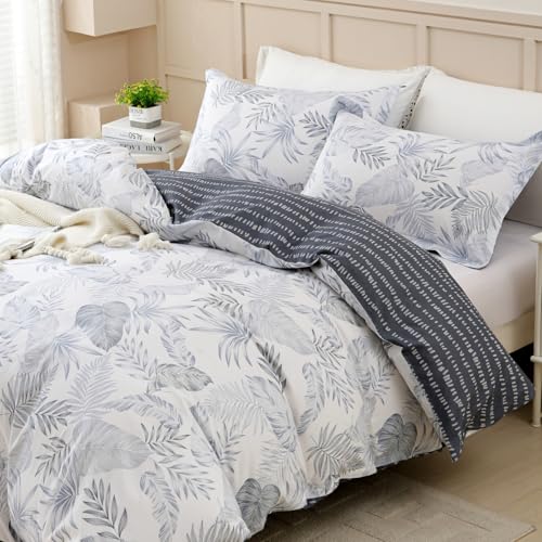 OAITE Duvet Cover Set,100% Cotton Comforter Cover with Floral Pattern Duvet Cover Set,Soft Bedding Set Includes with 3 Piece (2 Pillow Shams,1 Duvet Cover) - Image 2