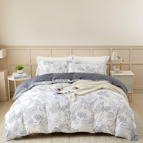 OAITE Duvet Cover Set,100% Cotton Comforter Cover with Floral Pattern Duvet Cover Set,Soft Bedding Set Includes with 3 Piece (2 Pillow Shams,1 Duvet Cover) - Image 1