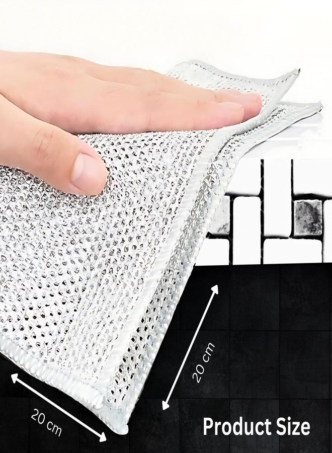 LyfNeeds Non Scratch Wire Dishwashing Rag - Upgraded Double Layer 8 Pcs, Reusable Multipurpose Wire Dishcloth for Wet & Dry Cleaning, Ideal for Kitchen, Sinks, Pots & Pans - Image 4