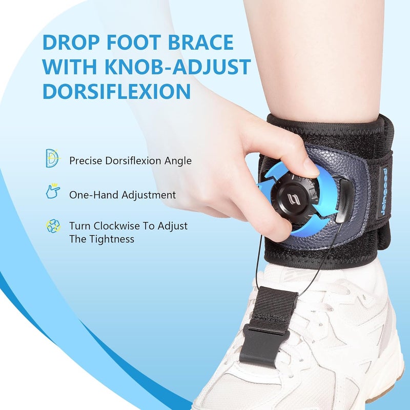 joingood AFO Foot Drop Brace for Walking with Shoes, Drop Foot Brace with Reel-Adjust Dorsiflexion Assist, Adjustable Foot Brace for Drop Foot Support, Fits Left or Right Foot for Women Men (S/M) - Image 3