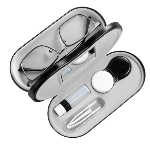 AITIME 2 in 1 Double Sided Portable Contact Lens and Eyeglasses Case - Marbling, Multifunction, Durable, Compact, Portable Storage Kit - Image 1