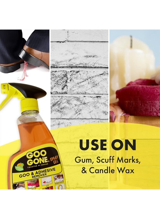 Goo Gone - Adhesive Remover Spray Gel - 2 Pack and Sticker Lifter - Removes Chewing Gum Grease Tar Stickers Labels Tape Residue Oil Blood Lipstick Mascara - Image 1