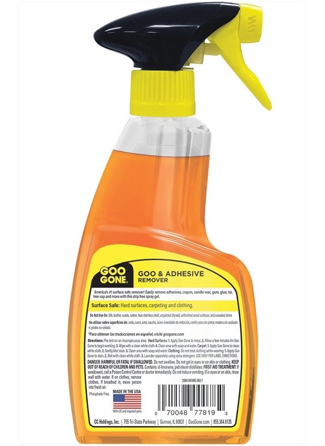 Goo Gone - Adhesive Remover Spray Gel - 2 Pack and Sticker Lifter - Removes Chewing Gum Grease Tar Stickers Labels Tape Residue Oil Blood Lipstick Mascara - Image 1