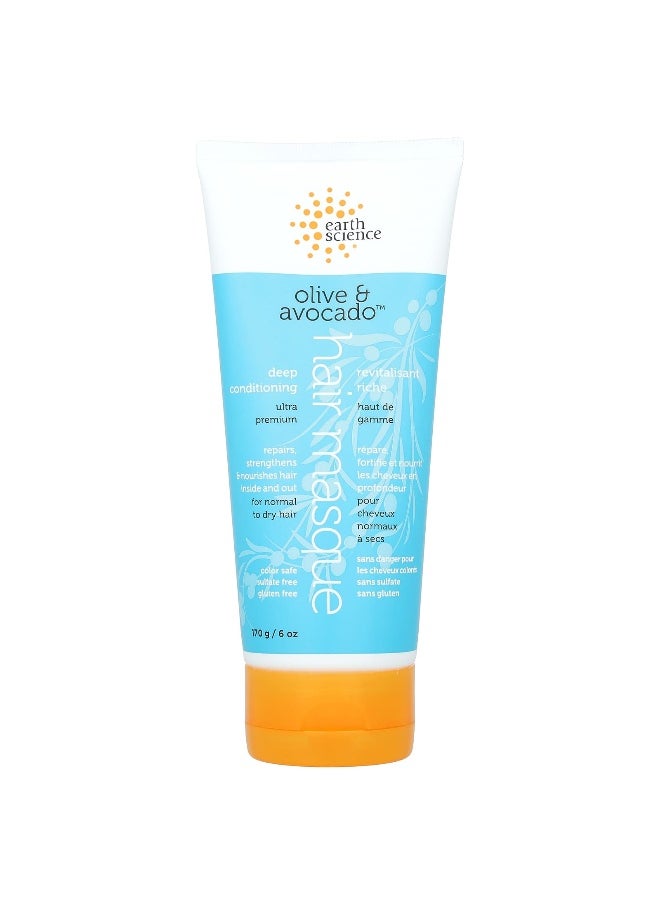 Earth Science Earth Science, Deep Conditioning, Hair Masque, Olive & Avocado, 6 oz (170 g)  - Image 1