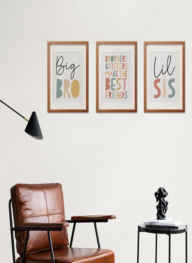 ETVISO Nursery Big Bro Lil Sis Wall Art Set of 3, Kids Room Wall Art, Sisters Brothers Prints, Play Room Decor for Kids, 8x10 (Unframed) - Image 2