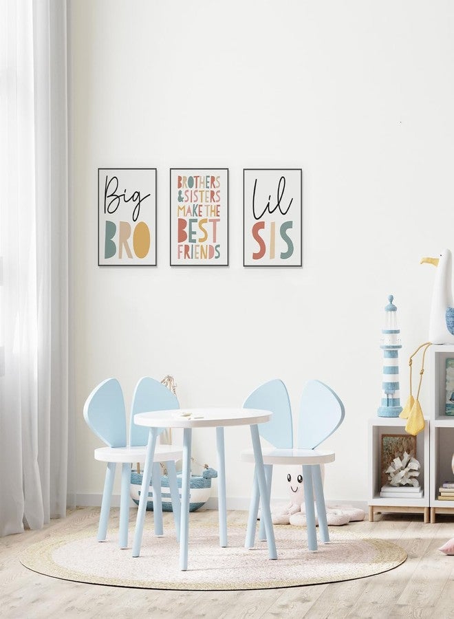ETVISO Nursery Big Bro Lil Sis Wall Art Set of 3, Kids Room Wall Art, Sisters Brothers Prints, Play Room Decor for Kids, 8x10 (Unframed) - Image 3