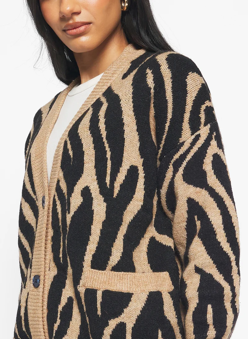 Ginger Leopard Print Button Down Cardigan