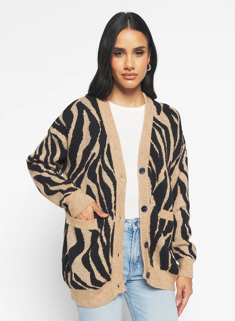 Ginger Leopard Print Button Down Cardigan