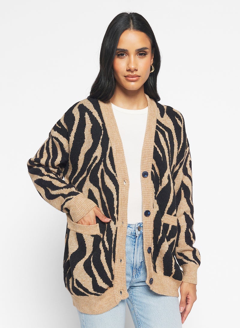 Ginger Leopard Print Button Down Cardigan - Image 1
