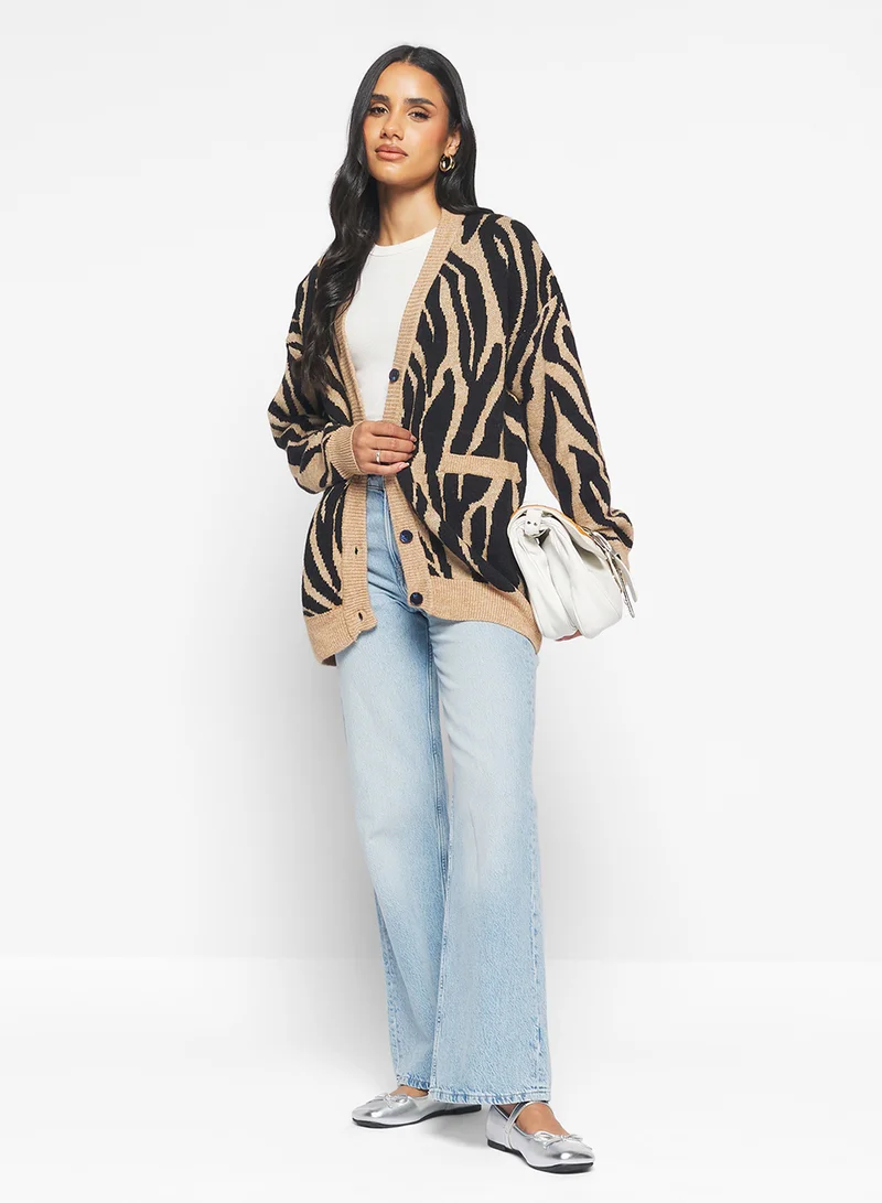 Ginger Leopard Print Button Down Cardigan
