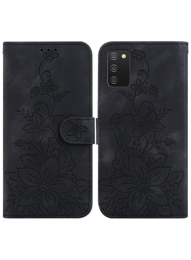 اس-توب جراب لهاتف Samsung Galaxy A02s EU مقاس 166.5 مم من الجلد المنقوش بنقشة زنبق - Image 1