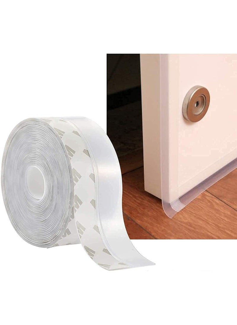 Ncry Ncry Silicone Door Seal Strips Soundproof Weather Stripping Windproof Door Self Adhesive Sealing Sticker for Window Gaps Insect Bottom of Side Door Tape for Home 3 MeterWhite  - Image 5