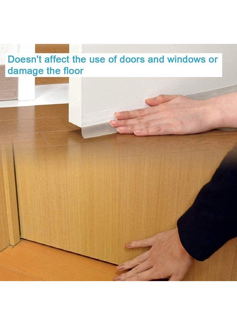Ncry Ncry Silicone Door Seal Strips Soundproof Weather Stripping Windproof Door Self Adhesive Sealing Sticker for Window Gaps Insect Bottom of Side Door Tape for Home 3 MeterWhite  - Image 4