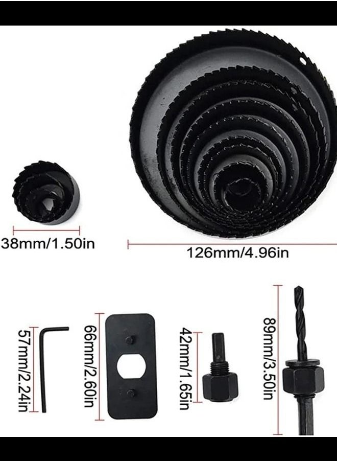 ABBASALI 16pcs Hole Saw Cutter Kit & Adjustable Circle Cutter For Wood Plaster Board Gypsum Board Plastic  - Image 3