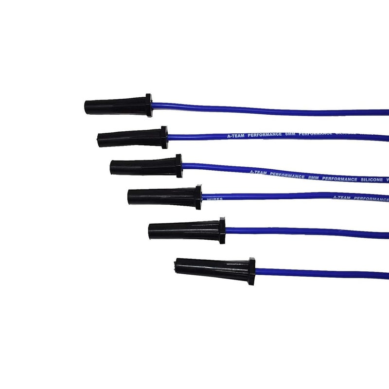 A-Team Performance 8.0 mm Silicone Spark Plug Wire Set - Black 90-Degree Boots for HEI Distributor - Includes Glow Plug Removal Tool - Compatible with Ford Truck 6 Cylinder 250&300 4.9L - Black - Image 5