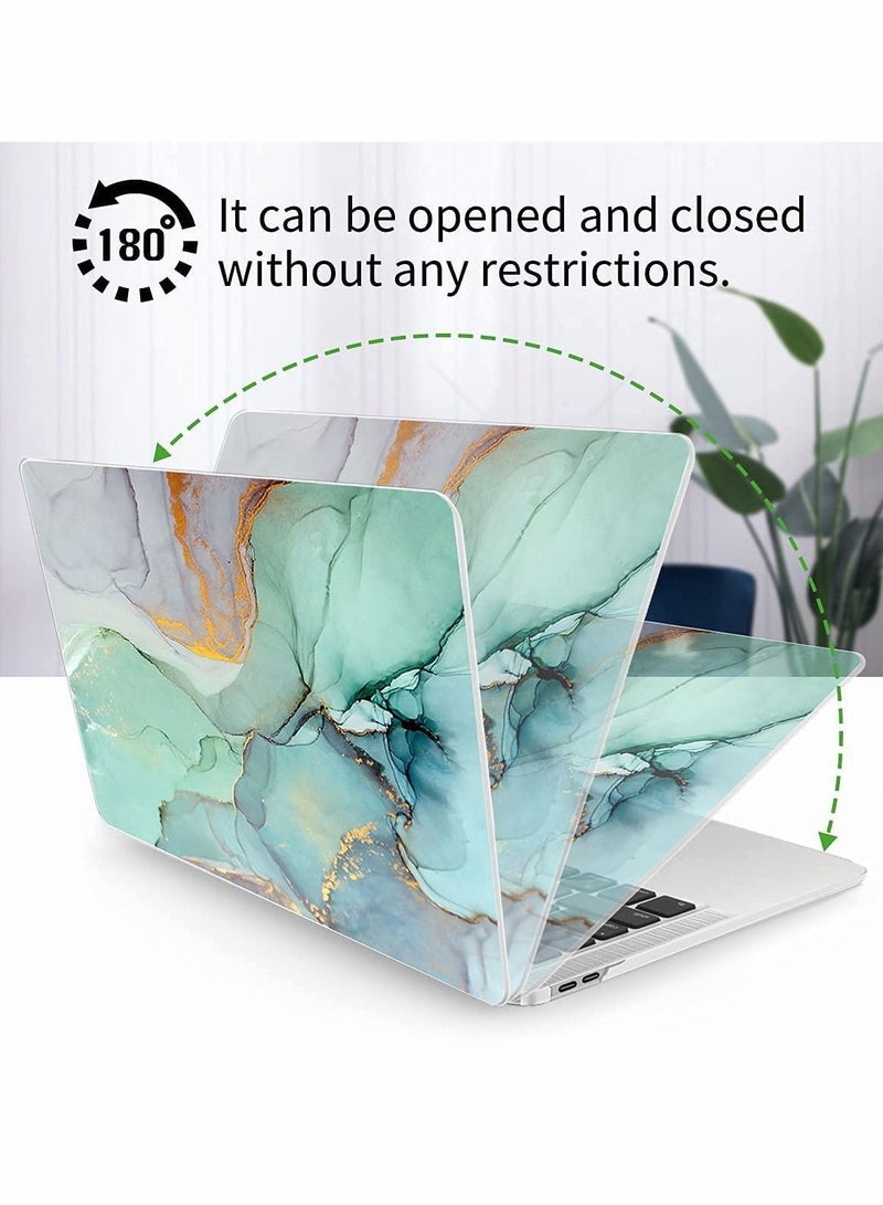 حقيبة لابتوب متوافقة مع ماك بوك إير 13 بوصة 2020 2019 2018 إصدار A2337 M1/A2179/A1932 ، غلاف لوحة مفاتيح ماربل ملون لمستشعر بصمة الإصبع - Image 2