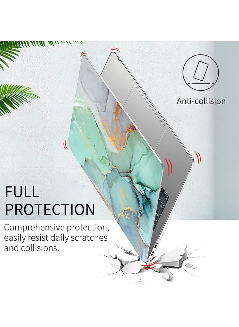 حقيبة لابتوب متوافقة مع ماك بوك إير 13 بوصة 2020 2019 2018 إصدار A2337 M1/A2179/A1932 ، غلاف لوحة مفاتيح ماربل ملون لمستشعر بصمة الإصبع - Image 3