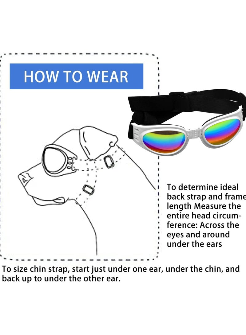 Excefore Dog Sunglasses Dog Goggles with Adjustable Band Pet Glasses Waterproof Goggles for Dogs Windproof Snowproof Dog UV Sunglasses for Dogs Doggy Pet Foldable Dog Sunglasses Windproof Protective Glasses  - Image 5