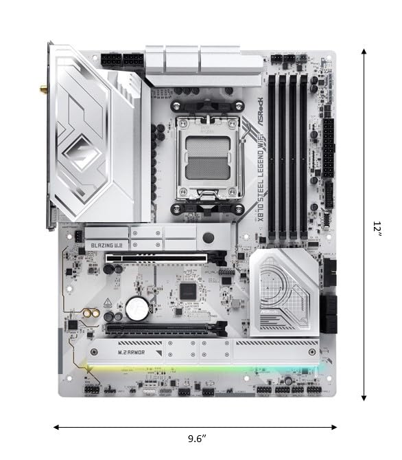 ASRock لوحة أم ASRock X870 Pro RS WiFi لمعالج AMD Ryzen مقبس AM5 ATX USB4 DDR5 8000 ميجاهرتز 256 جيجابايت SATA3 6.0 Gb/s - Image 2