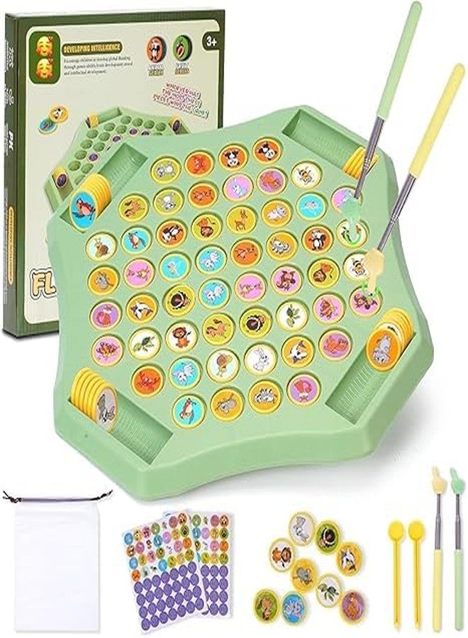 YUGANSHU Flipping Chess Match Game – Montessori Memory Matching Board Game for Kids | Educational Animal & Fruit Theme Puzzle with Chips & Sticks | Parent-Child Interactive - Image 2