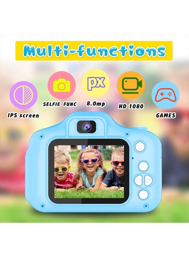 Seckton Upgrade Kids Selfie Camera, Christmas Birthday Gifts for Boys Age 3-9, HD Digital Video Cameras for Toddler, Portable Toy for 3 4 5 6 7 8 Year Old Boy with 32GB SD Card-Blue - Image 2