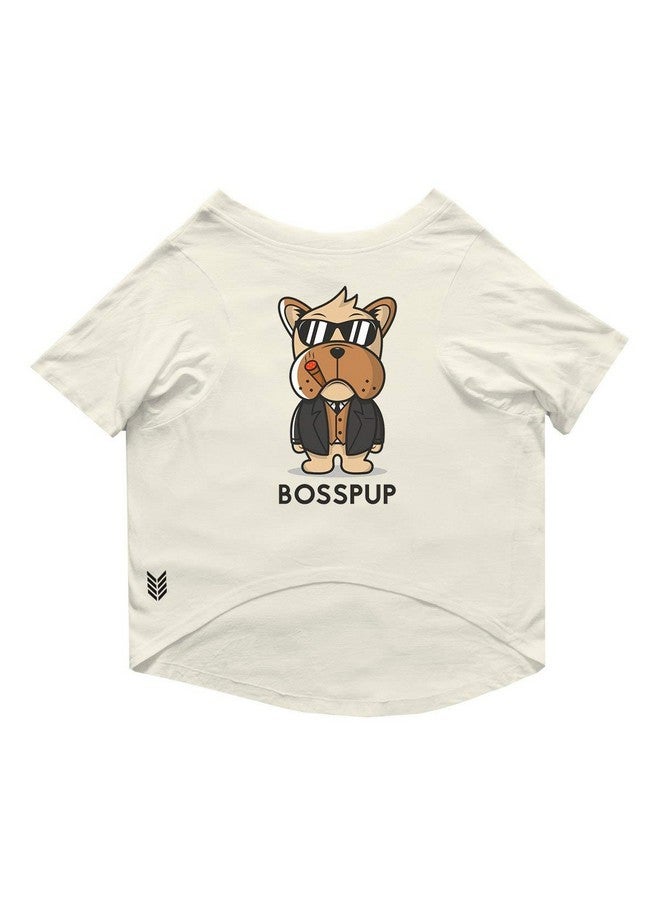 روسيبين تي شيرت صيفي أساسي للكلاب من Bosspup مطبوع عليه صورة حيوانات أليفة برقبة دائرية وأكمام نصفية/ملابس/ملابس/تي شيرتات هدية للكلاب (أبيض)/متوسط (كلاب البج السمينة، وبيجل وما إلى ذلك) - Image 2