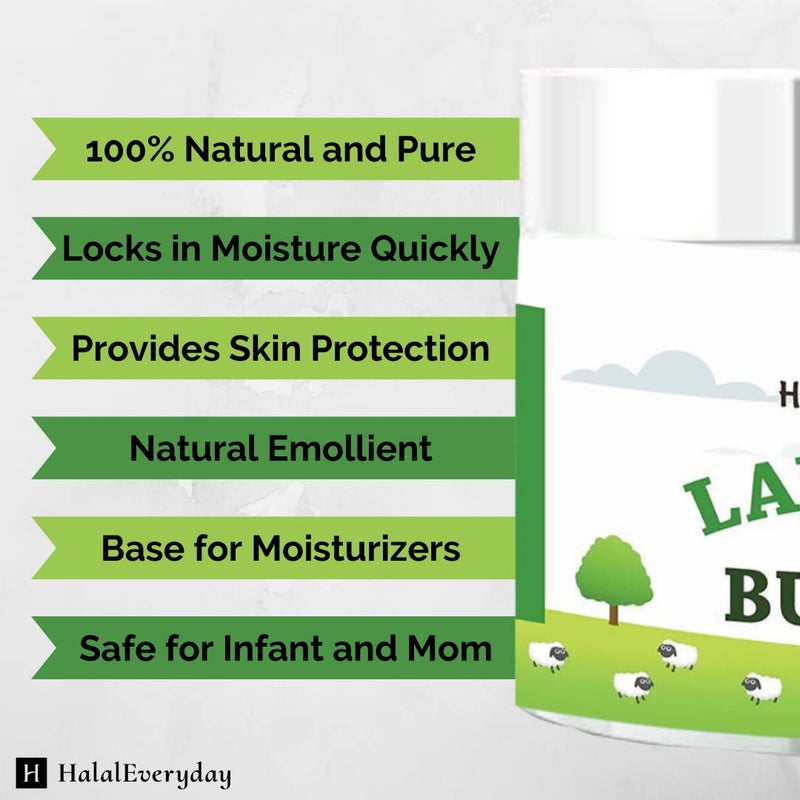 Saaqin Lanolin (Anhydrous) - Ultra Refined Butter - Use for Lotion, Cream, Lip Balm, Oil, Stick, or Body Butter 4oz - Natural Nipple cream - lip balm By HalalEverydayÂ® - Image 2