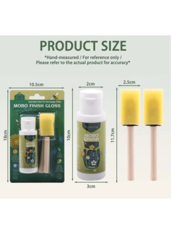 Keepsmiling Mobo Finish Glues Set with Sponge Brush - Image 4