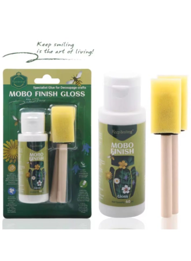 Keepsmiling Mobo Finish Glues Set with Sponge Brush - Image 1