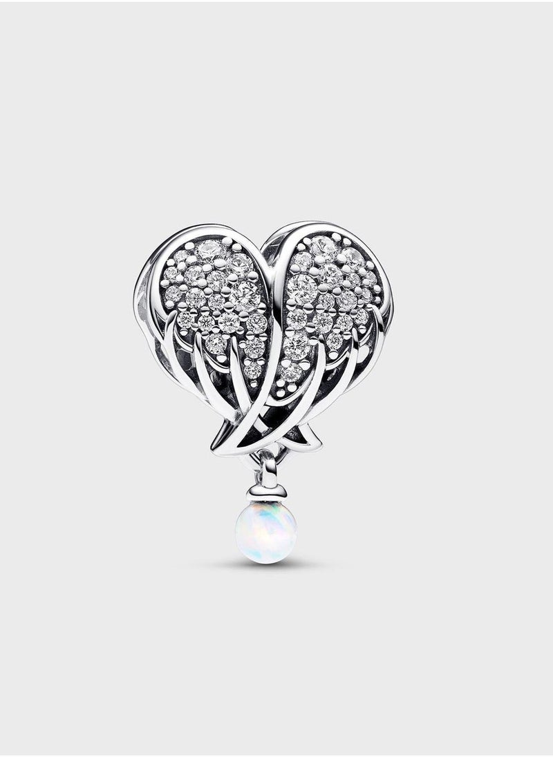 PANDORA Sparkling Angel Wings & Heart Charm - Image 1