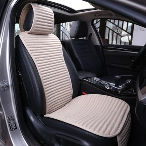 Suninbox Car Seat Covers Universal Car Seat Covers Pads Mat,Buckwheat Hull Bottom Seat Covers for Cars,Cooling Seat Covers Breathable Comfortable Ventilated (Beige Front Seat) - Image 1