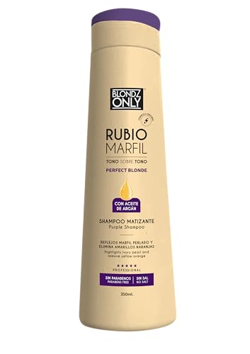 Blondz Only Hair Purple Toning Mask | Eliminates Brassiness | Neutralizes Yellow & Orange Tones | Rubio Marfil Blonde Pearl with Argan Oil Perfect Blonde (Beige) 11.8 Fluid Ounce (350 ml) - Image 1