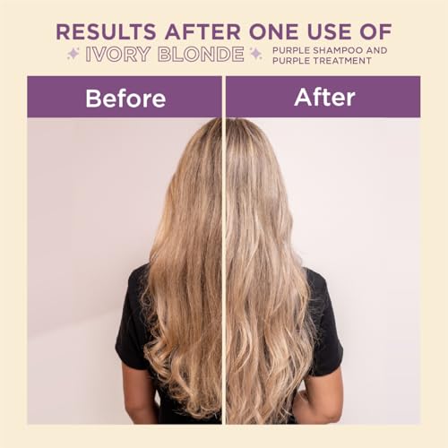 Blondz Only Hair Purple Toning Mask | Eliminates Brassiness | Neutralizes Yellow & Orange Tones | Rubio Marfil Blonde Pearl with Argan Oil Perfect Blonde (Beige) 11.8 Fluid Ounce (350 ml) - Image 5