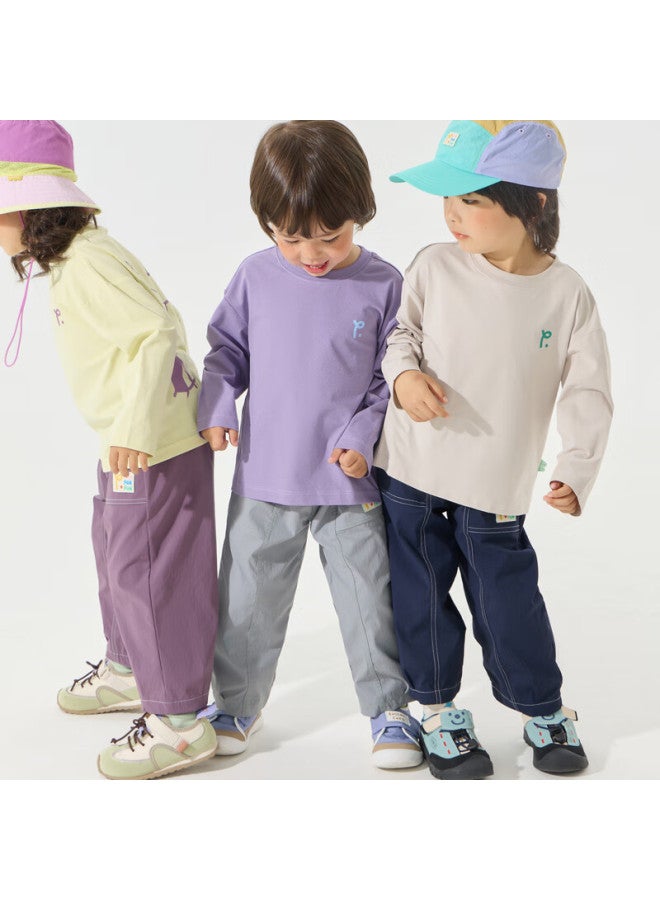 Papa Autumn New Children's Pants, Sports Trousers, Loose-fitting Joggers, Triple-protection Casual Pants, Gray, Size 140
