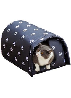 Outdoor Feral Cat House Winter,Weatherproof Waterproof Rainproof Foldable Cotton Filled Thicken Stray Feral Cats Dogs Tent Shelter Home Keep Warm Outdoor Indoor Garden (Medium  2 Cats)