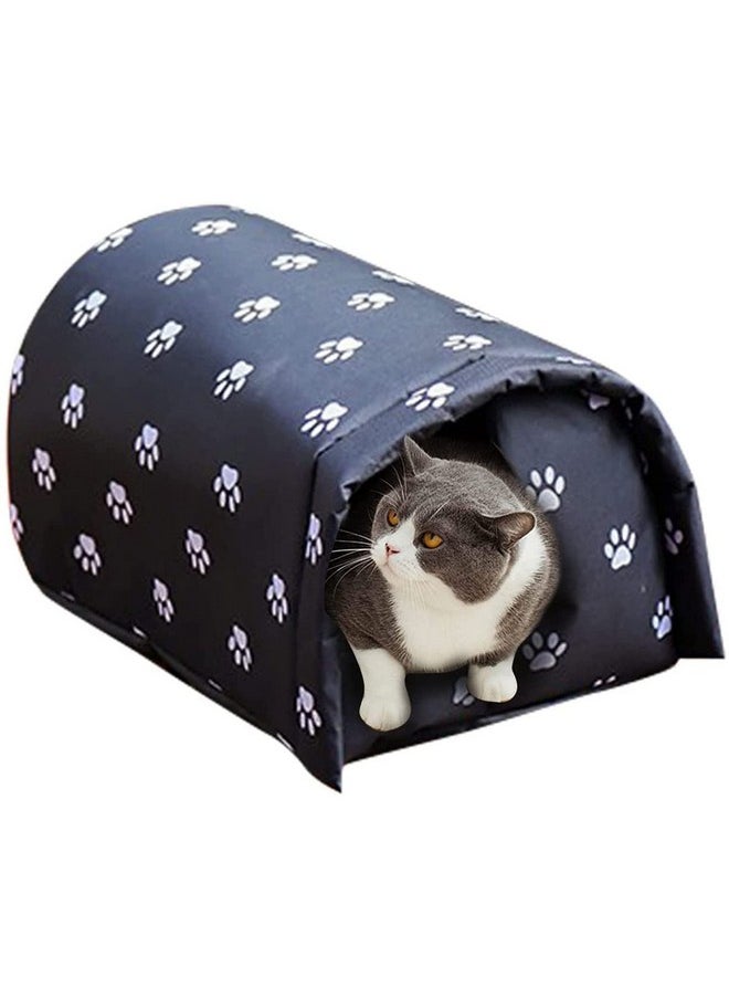 YOMEESOUL - Outdoor Feral Cat House Winter,Weatherproof Waterproof Rainproof Foldable Cotton Filled Thicken Stray Feral Cats Dogs Tent Shelter Home Keep Warm Outdoor Indoor Garden (Medium  2 Cats) - Image 1
