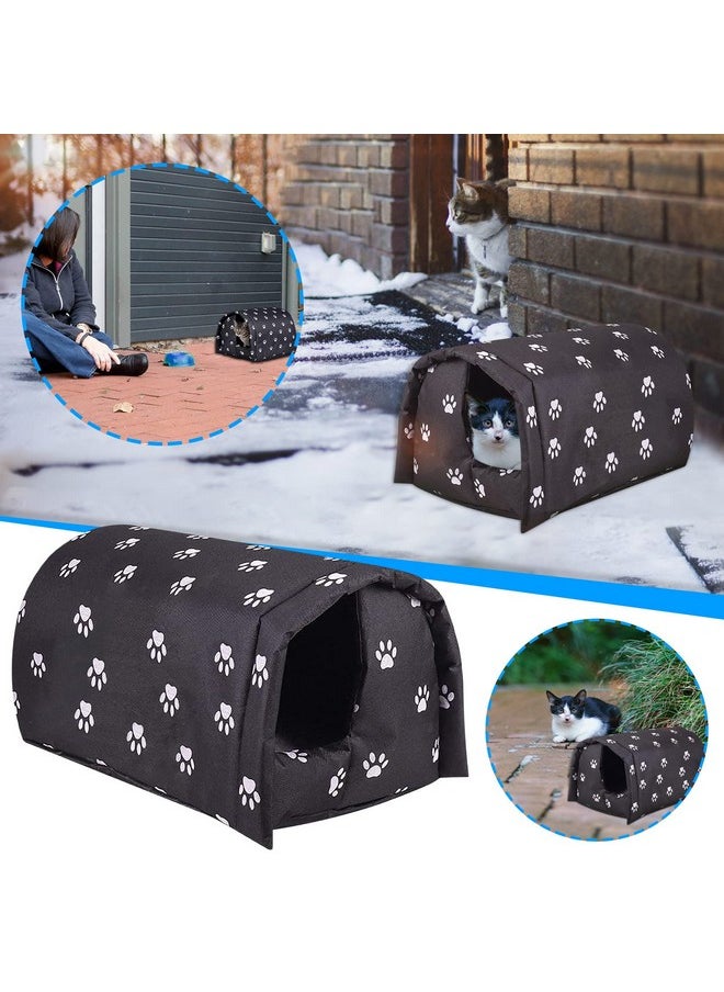 YOMEESOUL - Outdoor Feral Cat House Winter,Weatherproof Waterproof Rainproof Foldable Cotton Filled Thicken Stray Feral Cats Dogs Tent Shelter Home Keep Warm Outdoor Indoor Garden (Medium  2 Cats) - Image 1