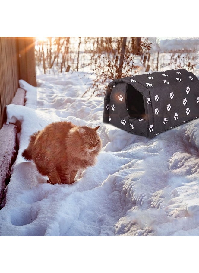 YOMEESOUL - Outdoor Feral Cat House Winter,Weatherproof Waterproof Rainproof Foldable Cotton Filled Thicken Stray Feral Cats Dogs Tent Shelter Home Keep Warm Outdoor Indoor Garden (Medium  2 Cats) - Image 1