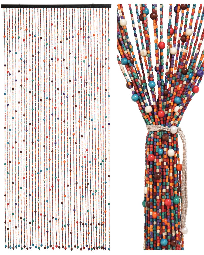Ezcasch 90x200cm Beaded Door Curtain 38 Strands Retro Bead Curtain For Doorway As Decoration Curtain  Fly Screens For DoorsWindowsRooms Colorful